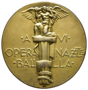 obverse: Medaglia Fascista Opera Nazionale Balilla, A.VI,  Argento Dorato, diam.40 mm