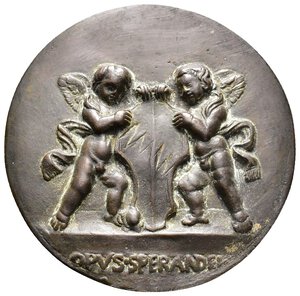 reverse:  Bologna, Medaglia Opus.Sperandio, Ritratto di Giovanni II Bentivoglio, bronzo, diam.104,5 mm ( Putti con stemma gentilizio della famiglia Bentivoglio) XV Sec.  RARA