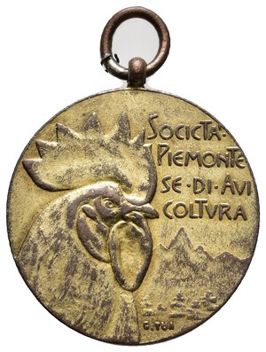 obverse: Medaglia Societa  Piemontese di avicoltura , Biella 1909, diam.27 mm