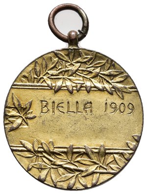 reverse: Medaglia Societa  Piemontese di avicoltura , Biella 1909, diam.27 mm