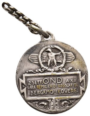 obverse: Medaglia Fascista  - OND Gara Remiera Bergamo Lovere . A.XII  Diam.24 mm