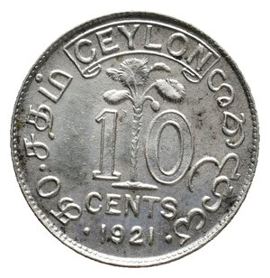 obverse: CEYLON - George V 10 cents argento  1921