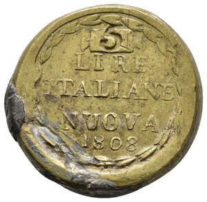 obverse: Peso monetale 5 Lire Italiane Nuova  1808  RARO