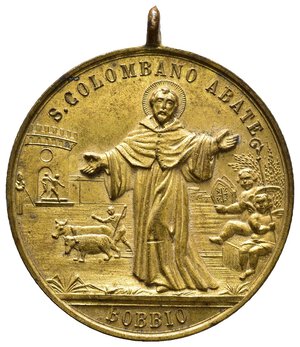 obverse: Medaglia Religiosa S.Colombano Abate, 1894 diam.35 mm