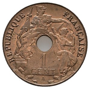 reverse: INDOCINA FRANCESE  1 Centime 1938 QFDC ROSSO
