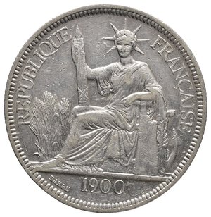 reverse: INDOCINA FRANCESE  Piastre De Commerce argento 1900