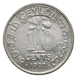 obverse: CEYLON - Edward  VII 10 cents argento  1902