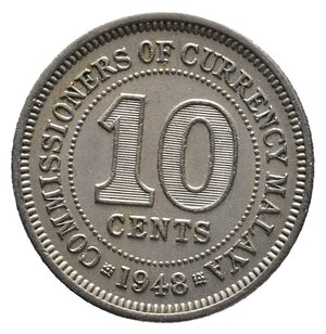 obverse: MALAYA - George VI - 10 Cents 1948