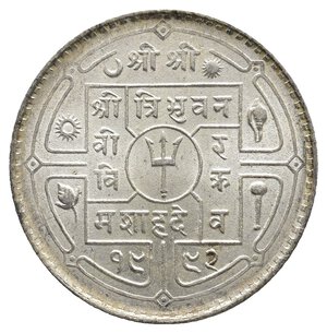 obverse: NEPAL - Tribhuvan Bir Bikram Shah (1911-1950) 50 Paisa argento 1992 (1935) KM#718, FDC