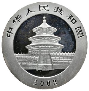 reverse: CINA   10 Yuan argento Panda 2002  1 oz argento 999