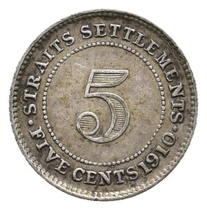 obverse: STRAITS SETTLEMENTS - Edward VII - 5 Cents argento 1910