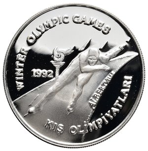 obverse: TURCHIA  10.000 Lira argento 1992 Giochi Olimpici PROOF