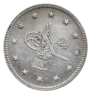 obverse: TURCHIA  -Mehmet V -2 kurus argento 1327 (1909)