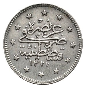 reverse: TURCHIA  -Mehmet V -2 kurus argento 1327 (1909)