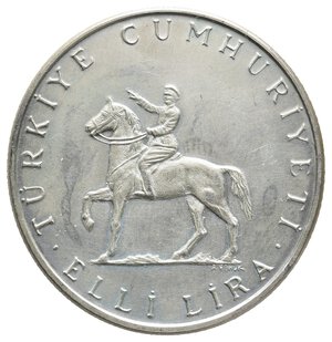 obverse: TURCHIA  50 Lira argento 1972