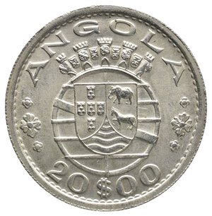 obverse: ANGOLA  20 Escudos argento 1952