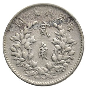 reverse: CINA - 20 cents argento 1914