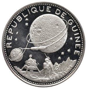 obverse: GUINEA  250 Francs argento UOMO SULLA LUNA  1969