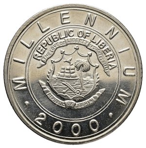 reverse: LIBERIA  5 dollars Lunar  2000