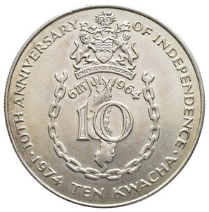 obverse: MALAWI  10 Kwacha argento 1974 Anniversario Indipendenza