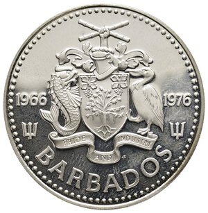 reverse: BARBADOS   5 Dollars argento 1976