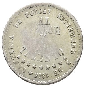 reverse: BOLIVIA  1/2 Malgarejo argento 1865 RARA