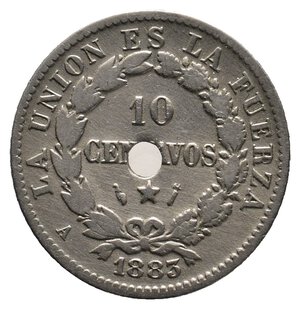 obverse: BOLIVIA 10 Centavos 1883