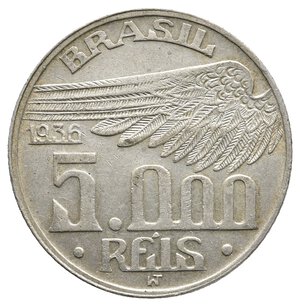 obverse: BRASILE 5000 Reis argento 1936