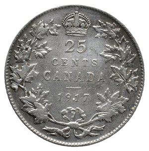 obverse: CANADA - George V - 25 Cents argento 1917