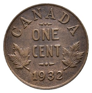 obverse: CANADA George V 1 Cent 1932