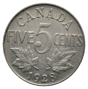 obverse: CANADA George V 5 Cents 1928