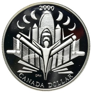 obverse: CANADA 1 Dollaro argento 2000 Voyager  IN CONFEZIONE ORIGINALE