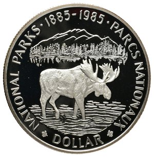 obverse: CANADA 1 Dollaro argento 1985 National Parks  IN CONFEZIONE ORIGINALE