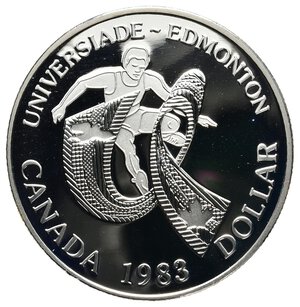 obverse: CANADA 1 Dollaro argento 1983 Edmonton  IN CONFEZIONE ORIGINALE