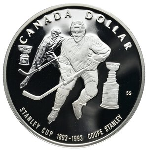 obverse: CANADA 1 Dollaro argento 1993 Stanley Cup  IN CONFEZIONE ORIGINALE
