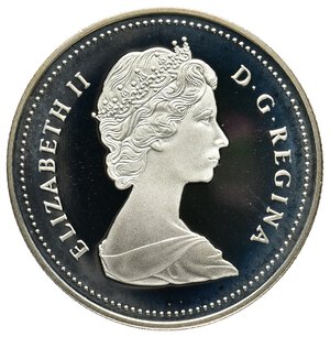 reverse: CANADA 1 Dollaro argento 1986  IN CONFEZIONE ORIGINALE