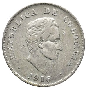 reverse: COLOMBIA 50 Centavos argento 1916
