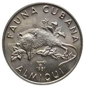 obverse: CUBA 1 Peso Fauna Cubana -Almiqui  1981
