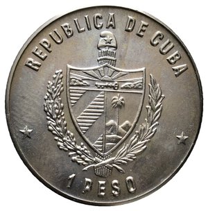 reverse: CUBA 1 Peso Congresso Esperanto 1990