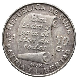obverse: CUBA 50 centavos argento 1953