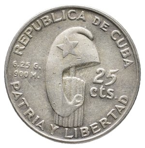 obverse: CUBA 25 centavos argento 1953
