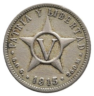 obverse: CUBA 5 centavos 1915