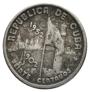 obverse: CUBA 20 centavos argento 1952