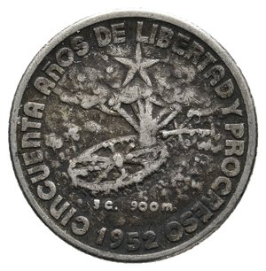 reverse: CUBA 20 centavos argento 1952