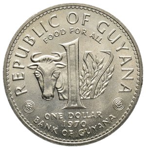 obverse: GUYANA 1 Dollar 1970 Food for All
