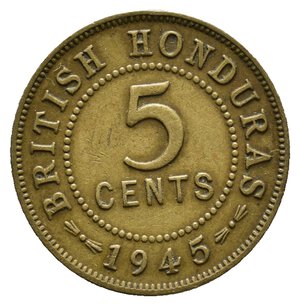 obverse: HONDURAS - George VI - 5 Cents 1945