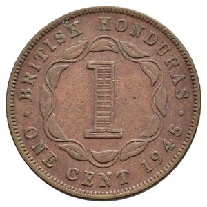 obverse: HONDURAS - George VI - 1 Cents 1945