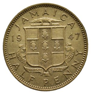 obverse: JAMAICA - George VI - Half Penny 1947
