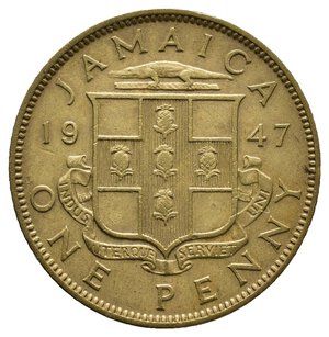 obverse: JAMAICA - George VI - 1 Penny 1947
