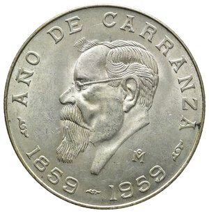 obverse: MESSICO  5 Pesos argento 1959 CARRANZA